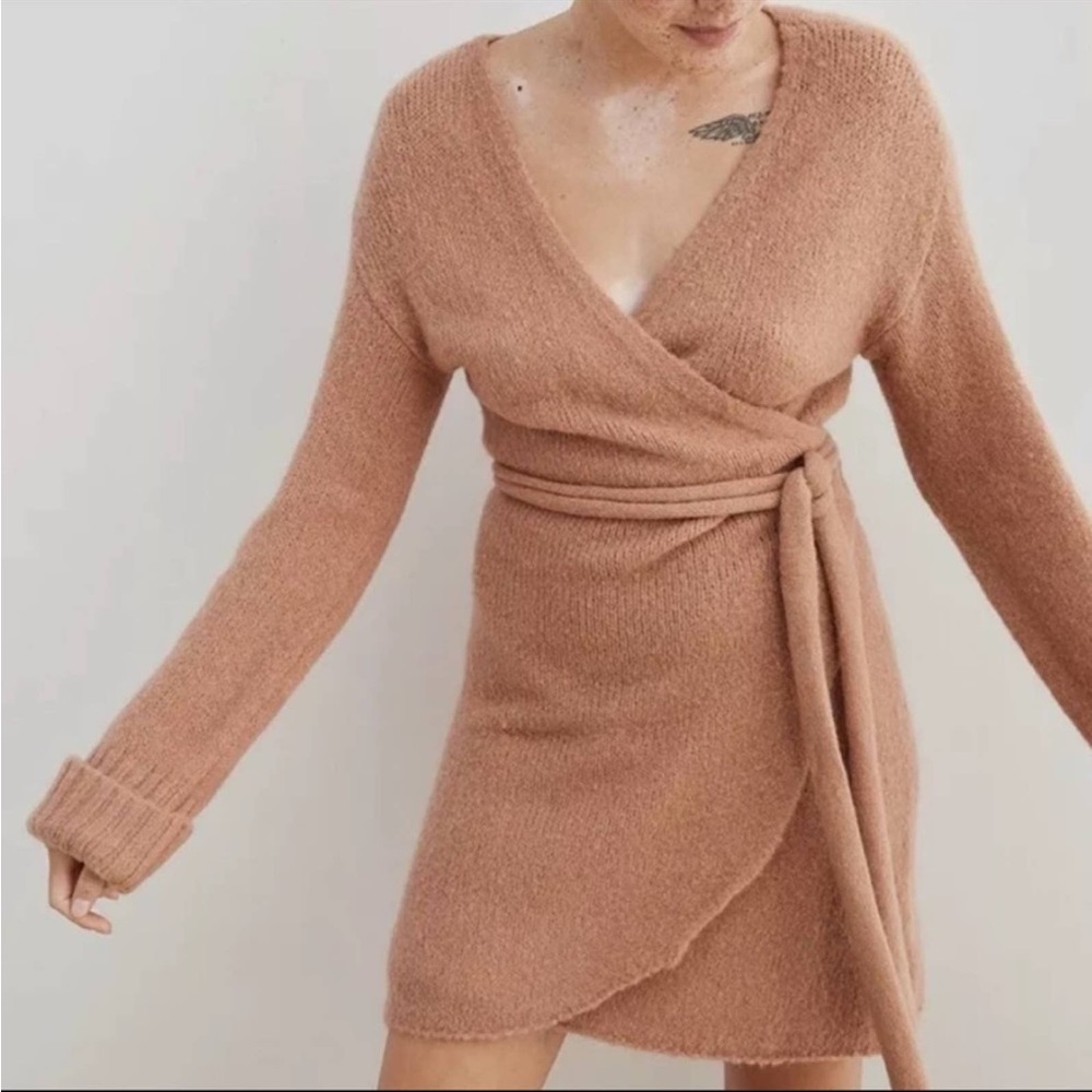 Aerie Sweater Wrap Dress
